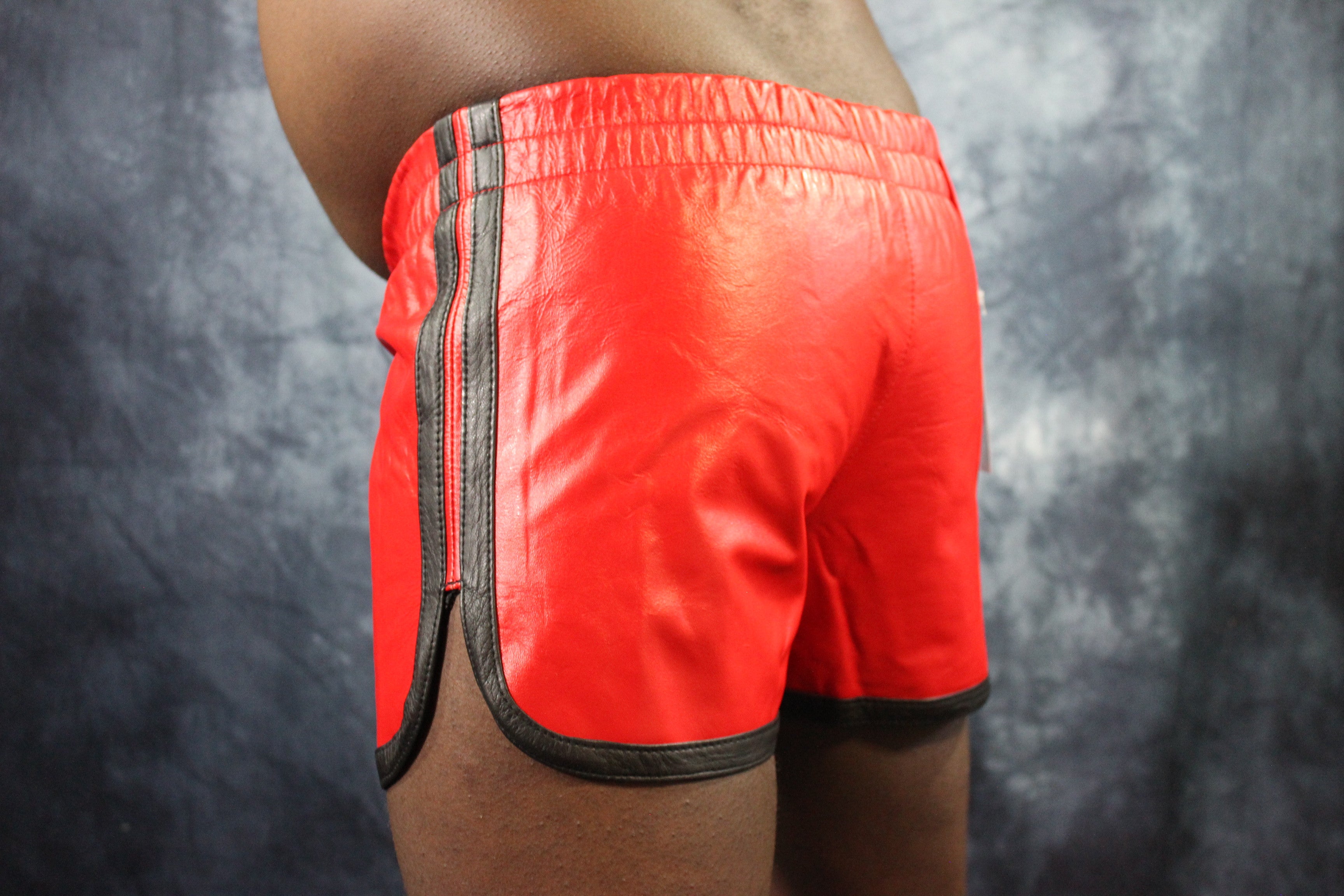 OnF Booty Shorts in Red with Black Highlights