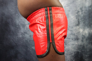 OnF Booty Shorts in Red with Black Highlights