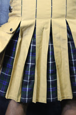 Hybrid Kilt - Khaki with Douglas Blue Modern Pleats