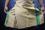 Hybrid Kilt Khaki with Irish Tartan Pleats