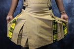 Hybrid Kilt Khaki with Macleod Of Lewis Tartan Pleats