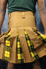 Hybrid Kilt Tan with Macleod Of Lewis Tartan Pleats