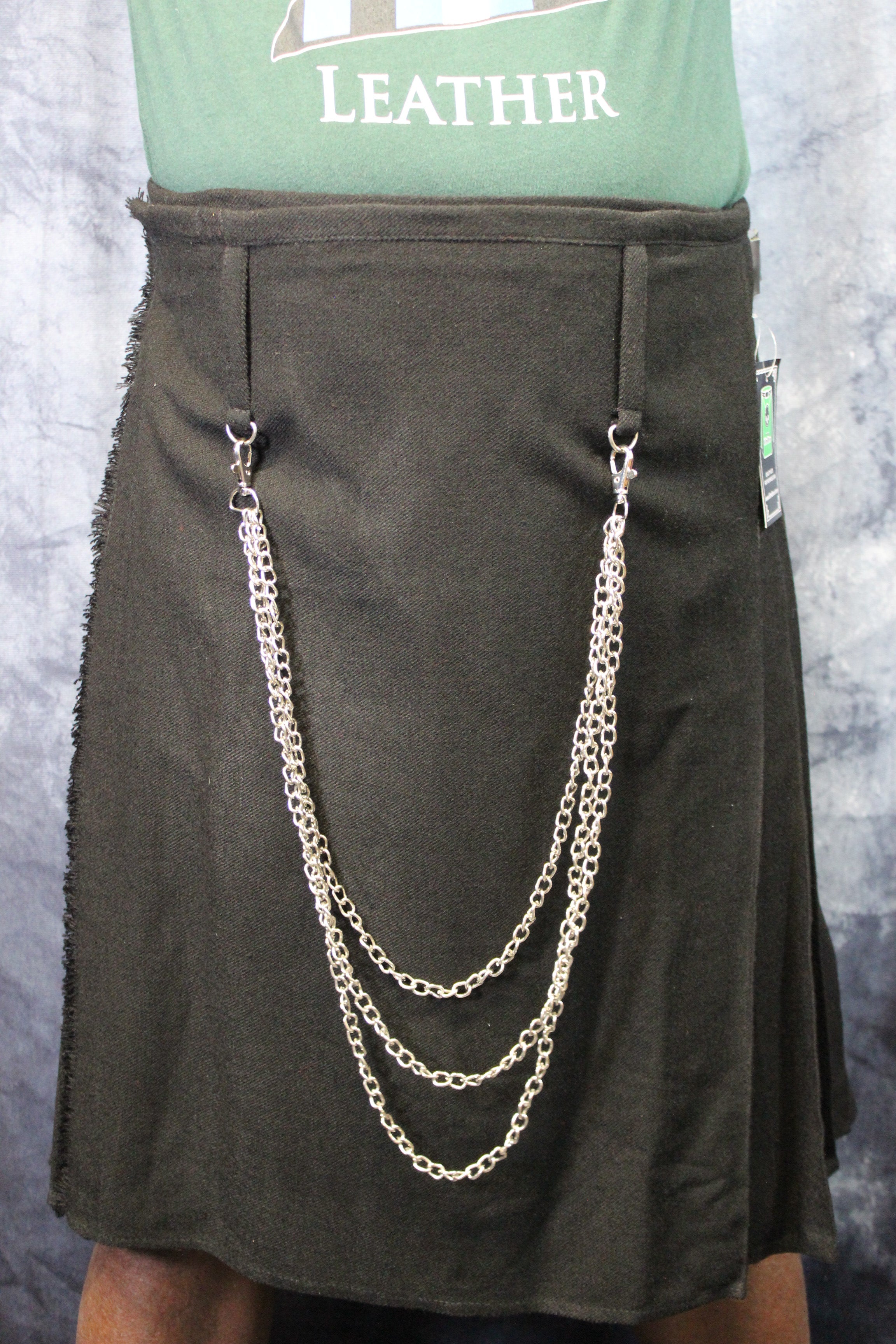 Solid Black Tartan Kilt by KiltedBros