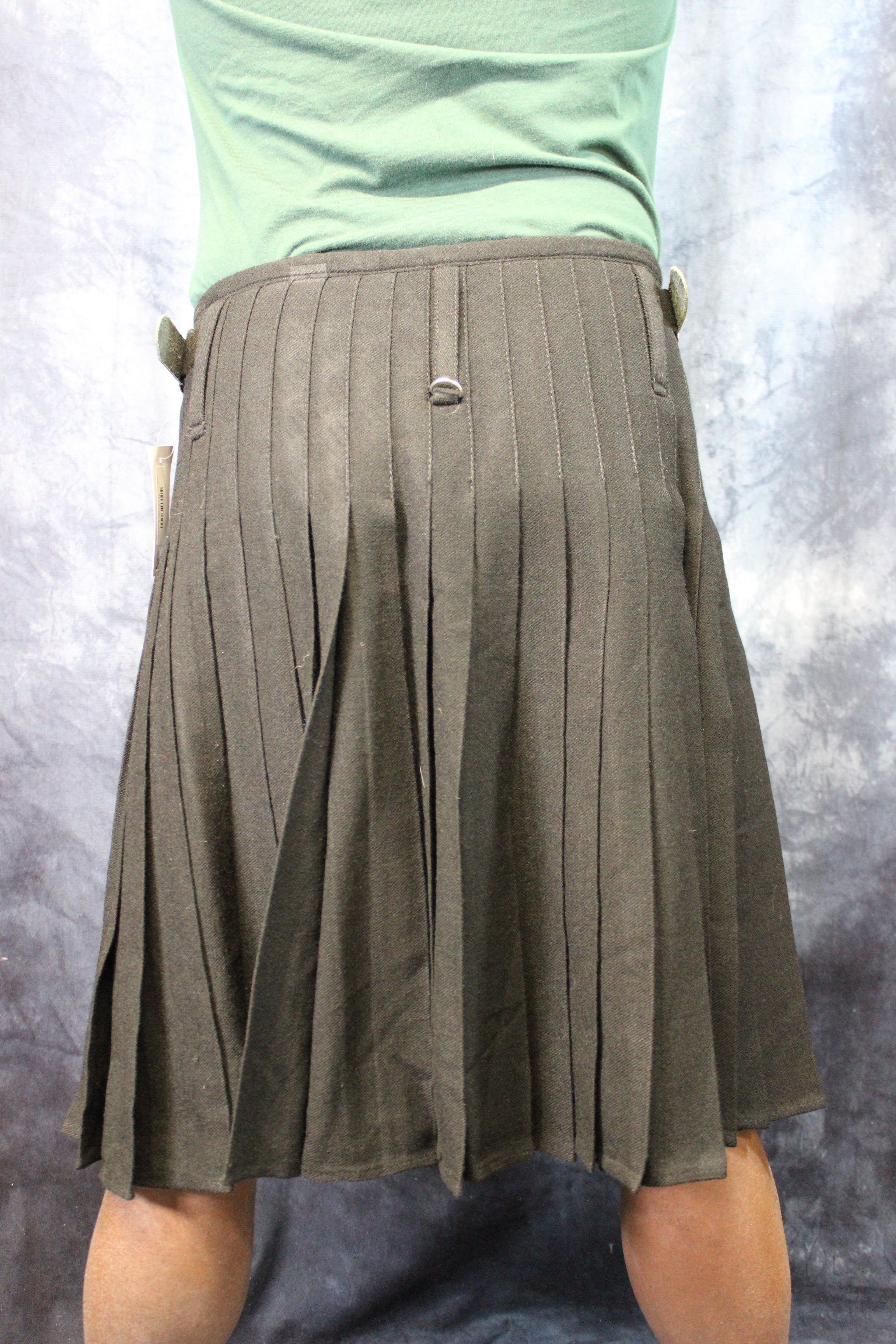 Solid Black Tartan Kilt by KiltedBros