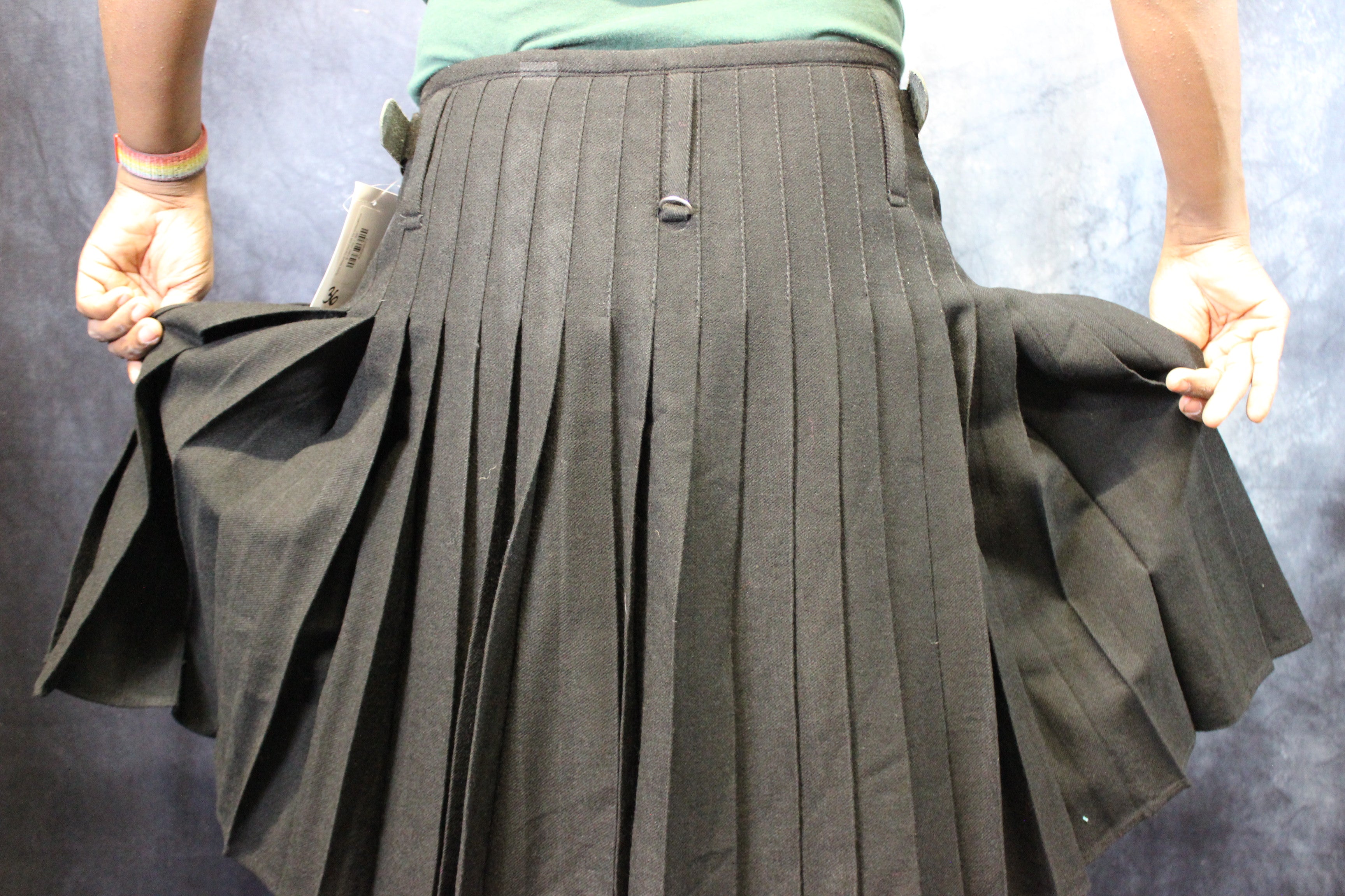 Solid Black Tartan Kilt by KiltedBros