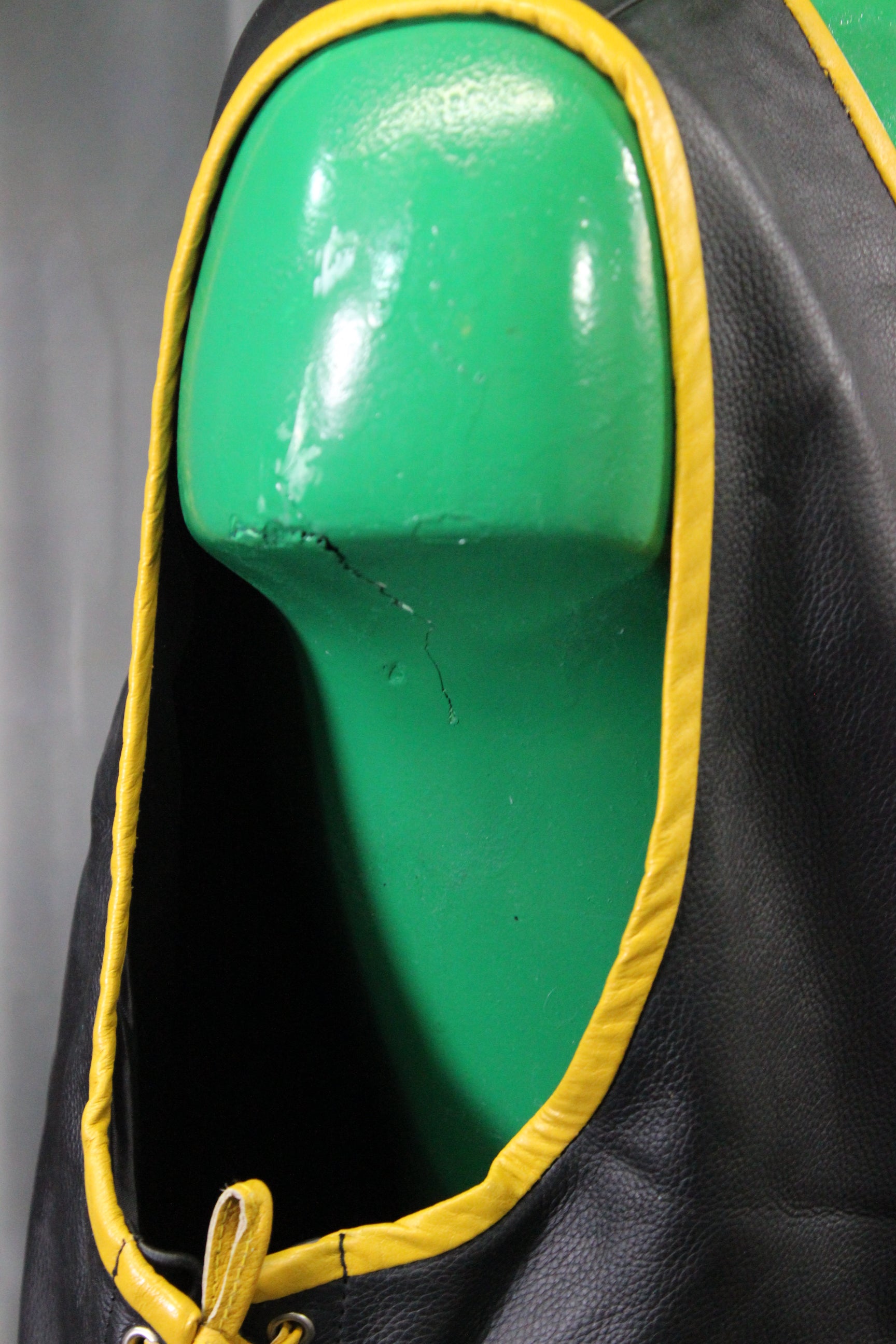 OnF Leather Bar Vest - Black with Yellow Highlights