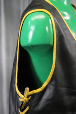 OnF Leather Bar Vest - Black with Yellow Highlights