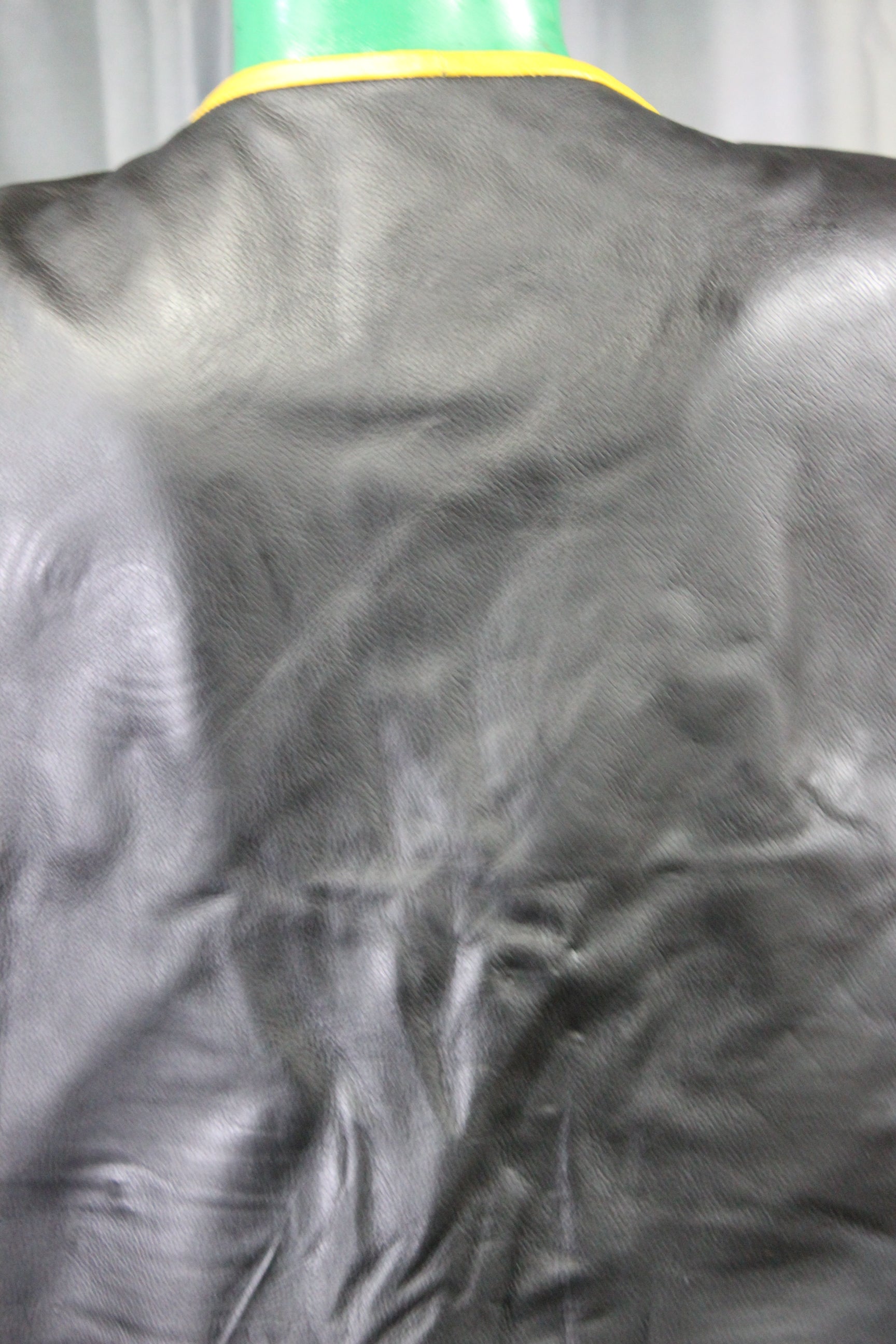 OnF Leather Bar Vest - Black with Yellow Highlights