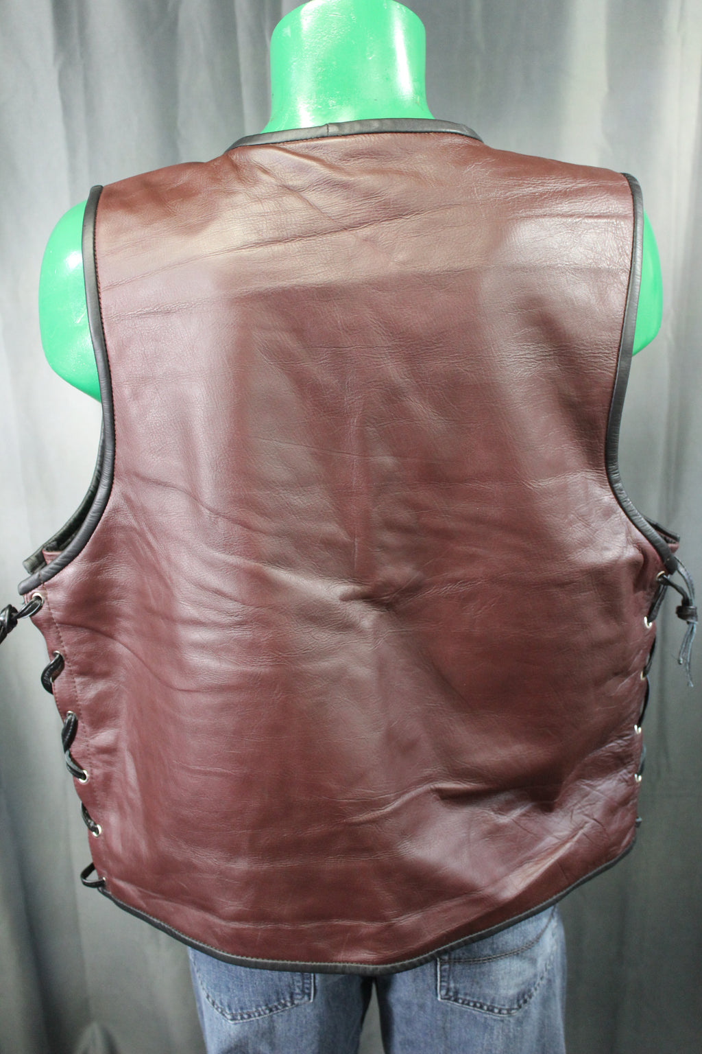 OnF Leather Bar Vest - Brown with Black Highlights