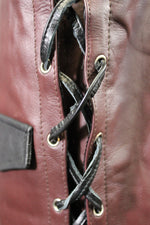 Chaleco de barra de cuero OnF - Marrón con reflejos negros