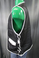 OnF Leather Bar Vest - Black with White Highlights