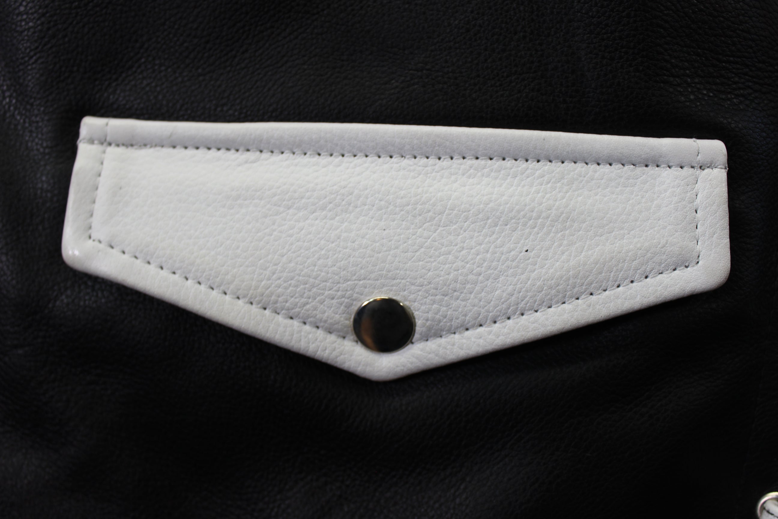 OnF Leather Bar Vest - Black with White Highlights