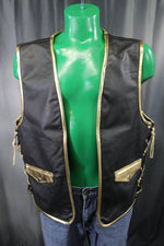 OnF Leather Bar Vest - Black with Gold Highlights