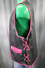 Chaleco de barra de cuero OnF - Negro con reflejos rosas