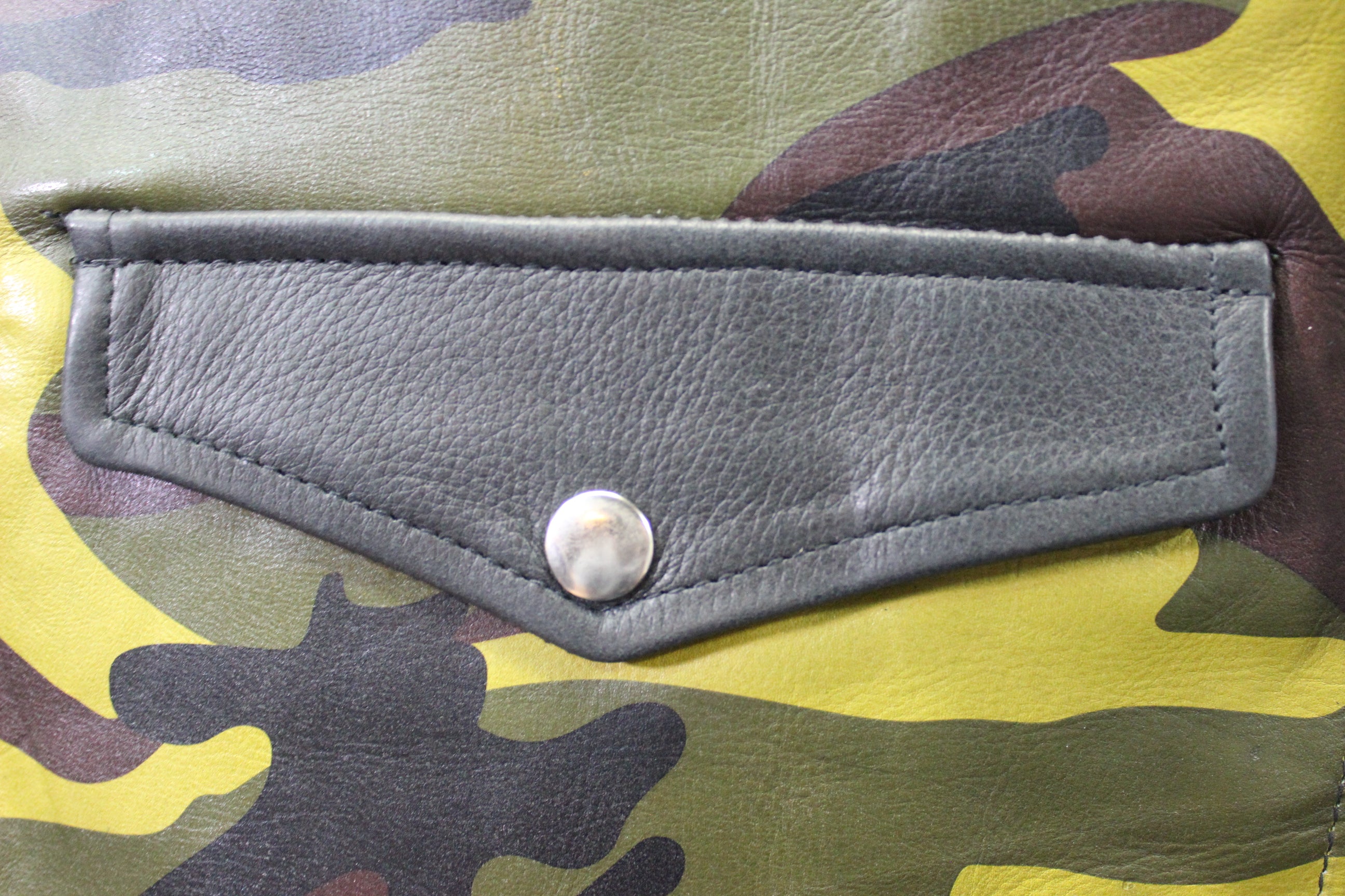 OnF Leather Bar Vest - Camo with Black Highlights