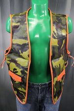OnF Leather Bar Vest - Camo with orange Highlights
