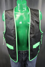 Chaleco con barra de cuero OnF - Negro con detalles en verde neón