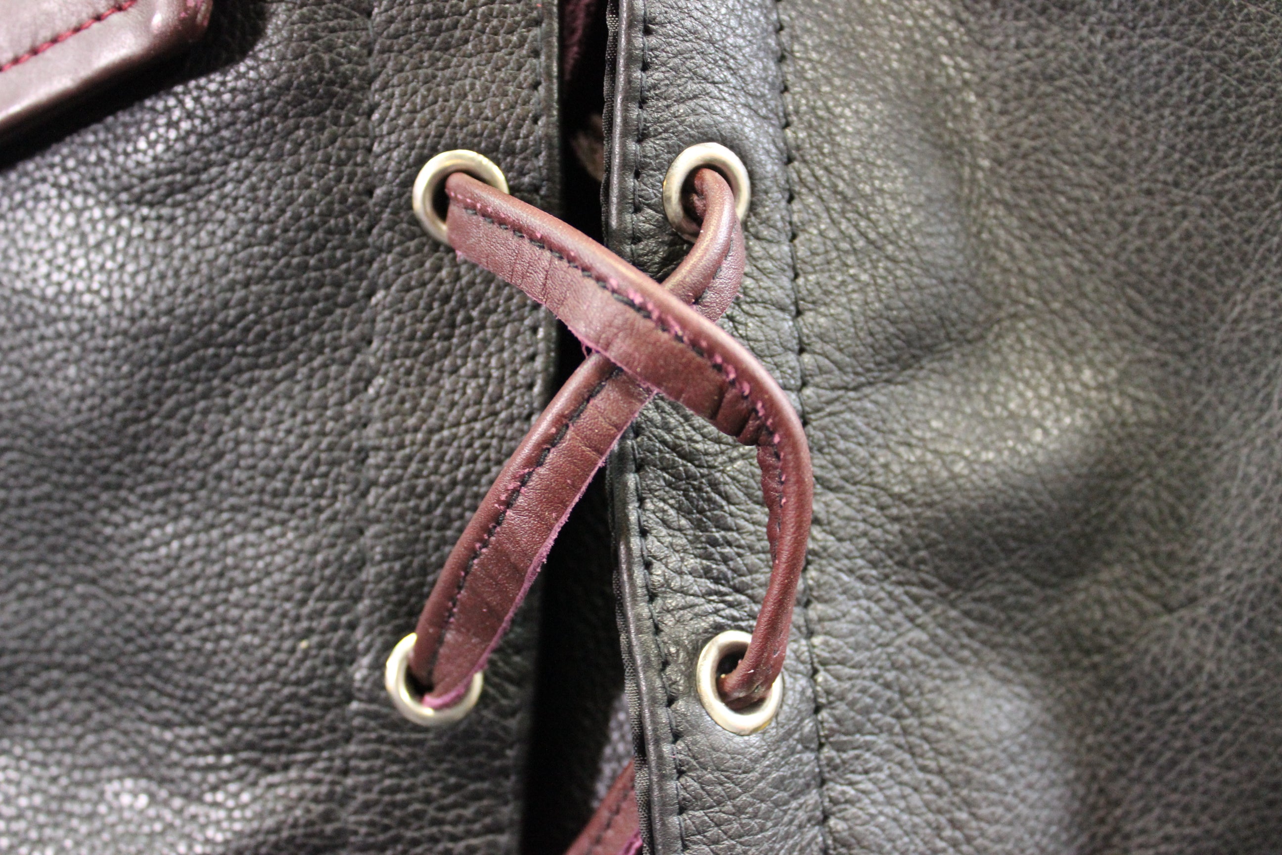 OnF Leather Bar Vest - Black with Brown Highlights