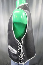 OnF Leather Bar Vest - Black with Silver Highlights