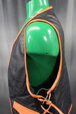 Gilet de bar en cuir OnF - Noir avec reflets orange