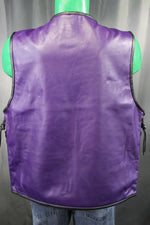 Gilet de bar en cuir OnF - Violet avec reflets noirs