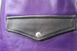 Gilet de bar en cuir OnF - Violet avec reflets noirs