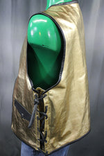 OnF Leather Bar Vest - Gold with Black Highlights