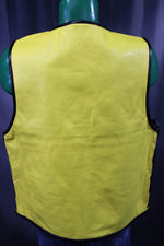 Gilet de bar en cuir OnF - Jaune avec reflets noirs