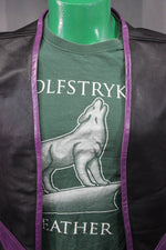 OnF Leather Bar Vest - Black with Purple Highlights