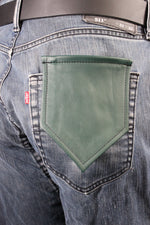 Solid Color Leather Pocket Flag