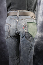 Solid Color Leather Pocket Flag