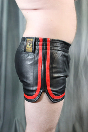 OnF Booty Shorts in Black with Red Highlights