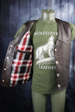 OnF Bison Leather Western Vest - Dark Brown