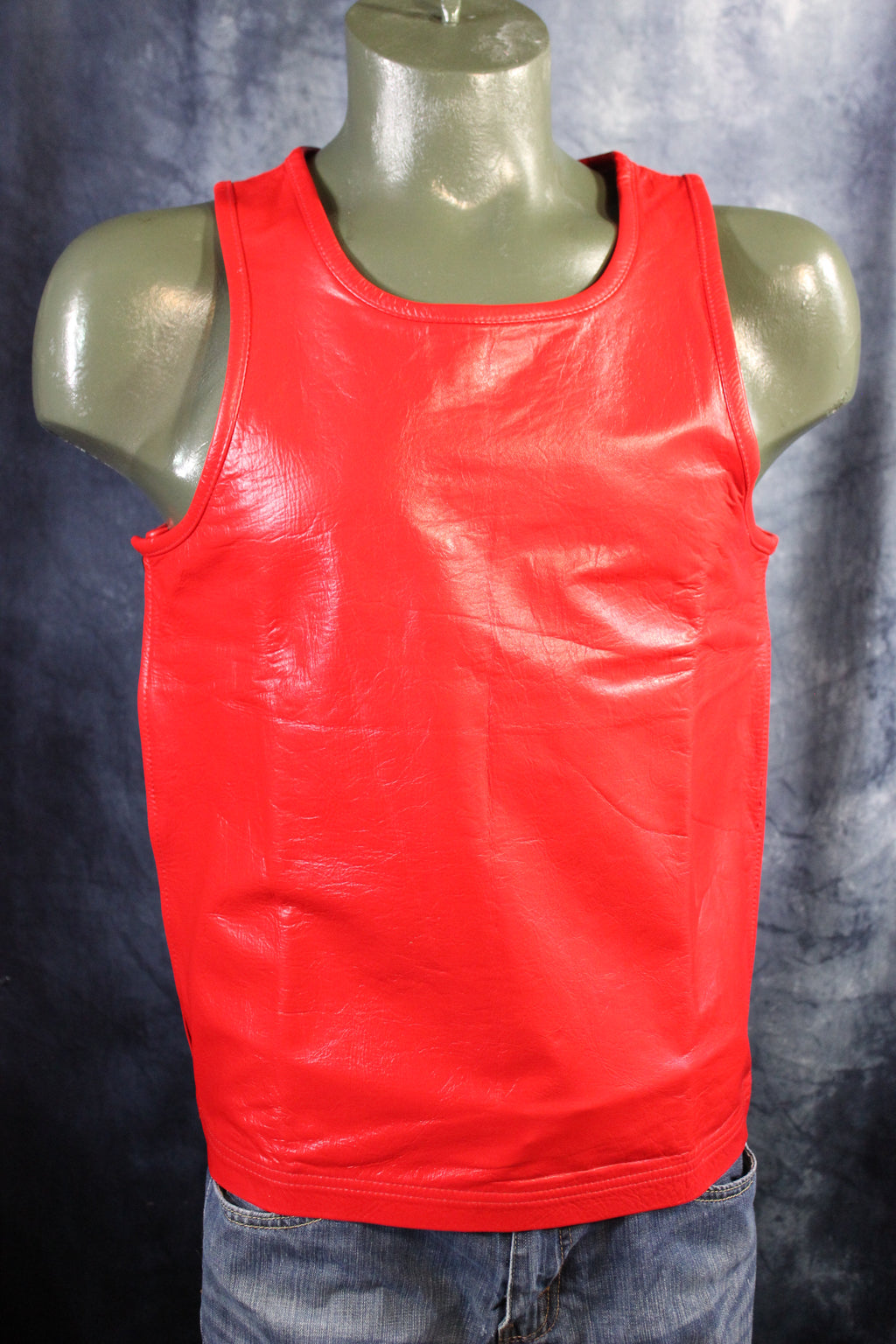 OnF Leather Tank Tops in Red