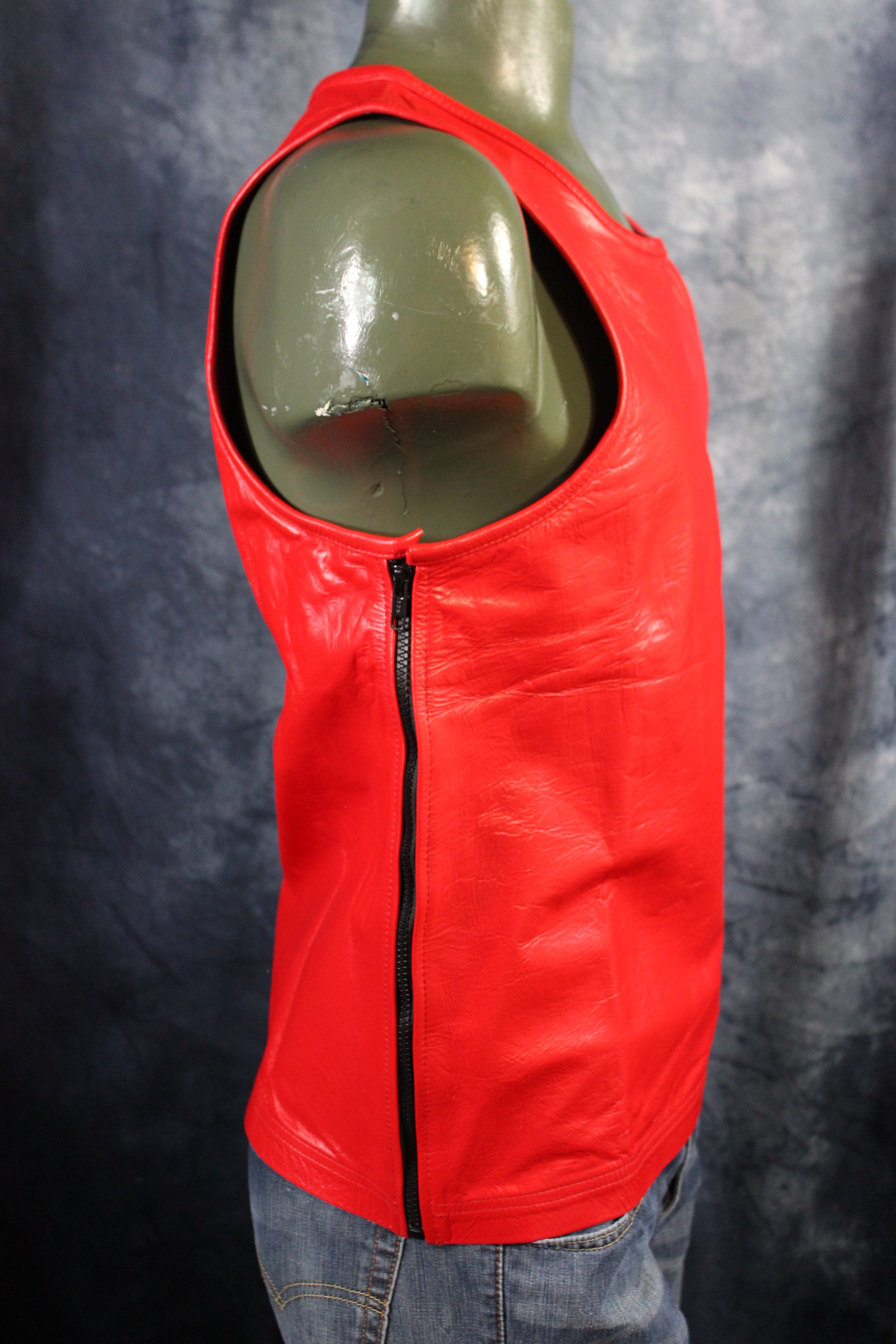 OnF Leather Tank Tops in Red