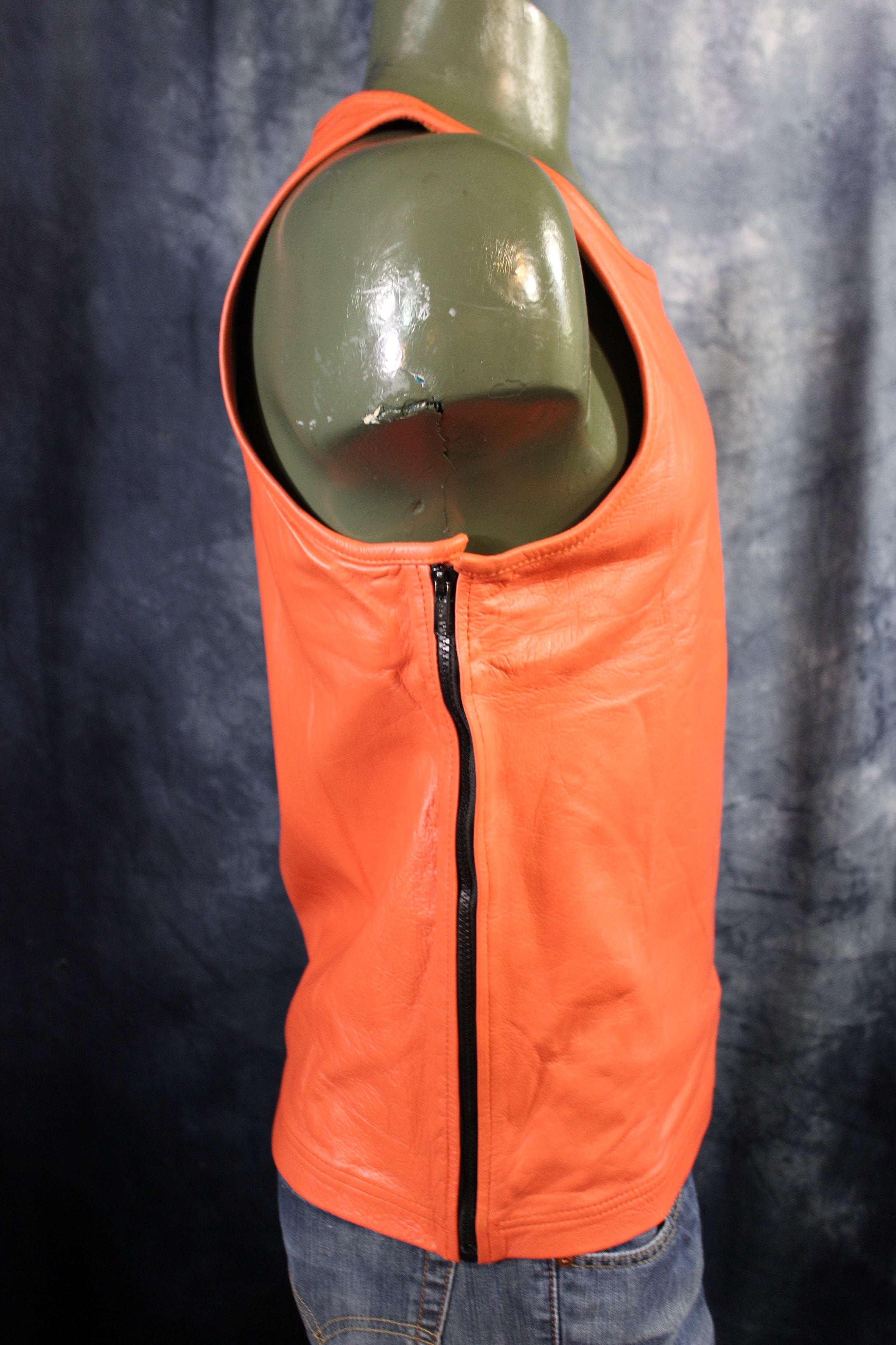 OnF Leather Tank Tops in Orange