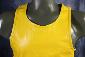 Camisetas sin mangas de cuero OnF en amarillo