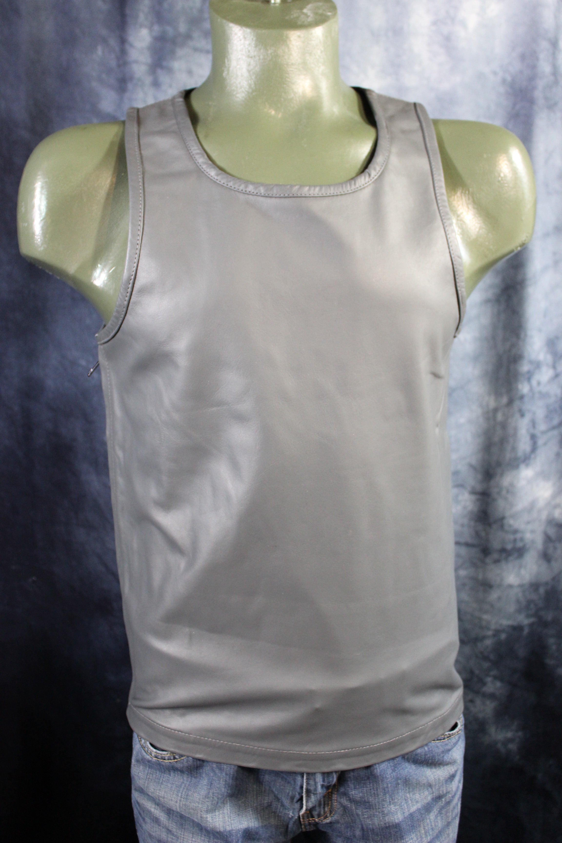 OnF Leather Tank Tops in Grey