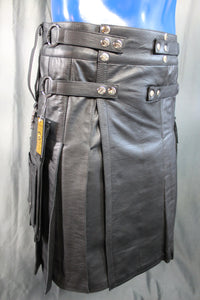 Kilt en cuir OnF en noir classique