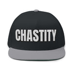 INTO: CHASTITY Embroidered Flat Bill Cap – Kink Hat for Caged Subs, Keyholder Dynamics & Erotic Denial Enthusiasts