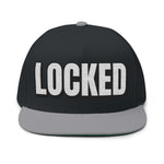 INTO: LOCKED Embroidered Flat Bill Cap – Chastity Lifestyle Hat for Caged Subs, Kinksters & Devoted Toys