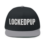 INTO: LOCKEDPUP Embroidered Flat Bill Cap – Kink Hat for Chaste Pups, Obedient Subs & Playful Power Exchange