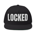 INTO: LOCKED Embroidered Flat Bill Cap – Chastity Lifestyle Hat for Caged Subs, Kinksters & Devoted Toys