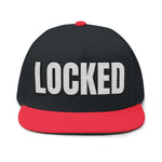 INTO: LOCKED Embroidered Flat Bill Cap – Chastity Lifestyle Hat for Caged Subs, Kinksters & Devoted Toys