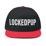INTO: LOCKEDPUP Embroidered Flat Bill Cap – Kink Hat for Chaste Pups, Obedient Subs & Playful Power Exchange