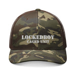 Locktober LockedBoy Caged Unit Camo Snapback Cap – Olive, Brown, and Black Camo Styles Embroidery | Outdoor Adventure Cap, Hunting Gear, Casual Wear, Gift for Dad.