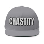 INTO: CHASTITY Embroidered Flat Bill Cap – Kink Hat for Caged Subs, Keyholder Dynamics & Erotic Denial Enthusiasts