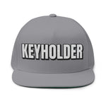 INTO: KEYHOLDER Embroidered Flat Bill Cap – Chastity Dom Hat for Bold Tops & Erotic Power Play