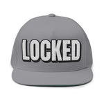 INTO: LOCKED Embroidered Flat Bill Cap – Chastity Lifestyle Hat for Caged Subs, Kinksters & Devoted Toys