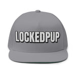 INTO: LOCKEDPUP Embroidered Flat Bill Cap – Kink Hat for Chaste Pups, Obedient Subs & Playful Power Exchange